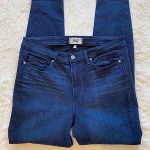 Paige Dark Straight High Rise Jean 32